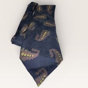 Giorgio Armani Cravatte Men's Navy Paisley Silk Necktie Made in Italy